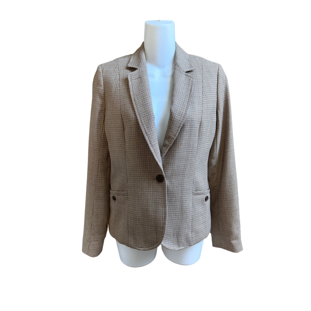 J.Crew Wool Houndstooth Blazer Jacket Fits S XS Academic Preppy Collegiate,